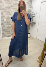 Load image into Gallery viewer, Hannah Denim Blue Linen Dress
