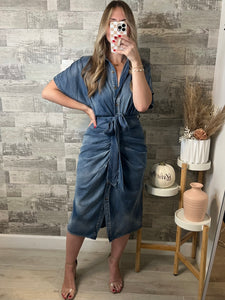 RESTOCK Tuscany Button Down Denim Dress