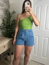 Load image into Gallery viewer, Neon Twist One Shoulder Top
