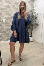 Load image into Gallery viewer, Celeste Denim Blue Linen Dress
