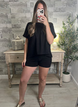 Load image into Gallery viewer, Cotton Slub Oversized Tee Black
