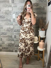 Load image into Gallery viewer, RESTOCK Timeless Ivory Brown Floral Dress
