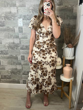 Load image into Gallery viewer, RESTOCK Timeless Ivory Brown Floral Dress
