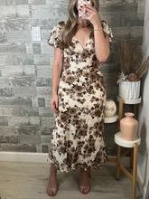 Load image into Gallery viewer, RESTOCK Timeless Ivory Brown Floral Dress
