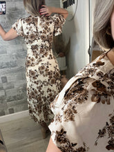 Load image into Gallery viewer, RESTOCK Timeless Ivory Brown Floral Dress
