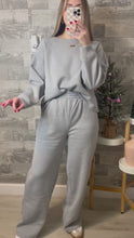 Load and play video in Gallery viewer, Heather Grey Top &amp; Pants Sweat Set
