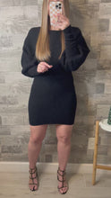 Load and play video in Gallery viewer, Sweater Weather Black Dress
