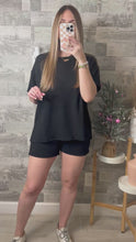 Load and play video in Gallery viewer, Midnight Black Top &amp; Shorts Set
