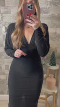 Load and play video in Gallery viewer, Aspen Dolman Sleeve Black Dress
