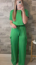 Load and play video in Gallery viewer, Statement Green Top &amp; Pants Set
