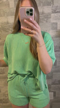 Load and play video in Gallery viewer, RESTOCK Palm Green Coastal Comfort Top &amp; Shorts Set
