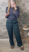 Load and play video in Gallery viewer, Green/Navy Plaid Pajama Pants
